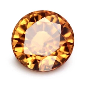 Certified 0.32ct Natural Unheated Orange Sapphire VVS Clarity 3.93x3.90 mm Round - Picture 1 of 7