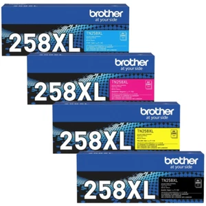 Brother GENUINE TN258XL 258XL Toner Cartridge CMYBK 4 Colour - Picture 1 of 7