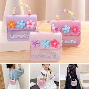 PU Leather Kids Shoulder Bag Cute Flowers Crossbody Bags Creative Handbags - Picture 1 of 19