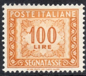 1952 italia repubblica Segnatasse Ruota Cifra £. 100 - Imagen 1 de 1