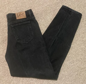 Vintage 80s 36x34 Lee Riders Straight Leg Reg Fit Union Made Black Denim Jeans - Picture 1 of 11