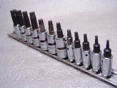 Snap-on 12pc Torx Drive Socket Set T8-T55  212EFTXY  Combo Drive Foto 1 de 4