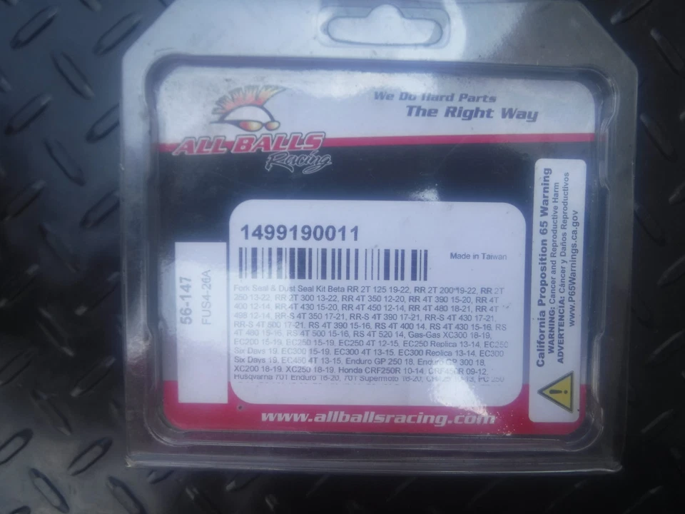 ALL BALLS CRF450R HONDA KAWASAKI KX250F GASGAS FORK DUST & OIL SEAL KIT 56-147 - Image 1 of 4