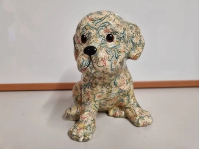 Park Rose Pottery Bridlington Ceramic Pink Green Dog Figurine Ornament  18cm - Image 1 of 4