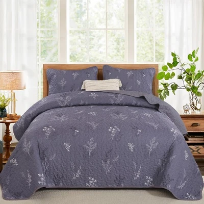 Juego de colcha de rama Drucon púrpura tamaño queen, púrpura Bota... Foto 1 de 4