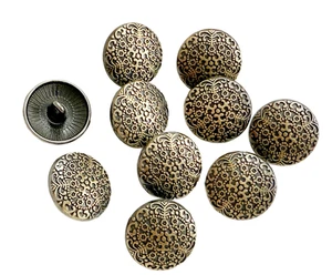 10PC Antiqued Bronze Flower VIne Metal Buttons Sewing Button with Shank 17mm - Picture 1 of 3