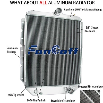 3 Core Aluminum Radiator For 1990-2001 International 3800 2300 3000 3600 4900 Foto 1 de 4