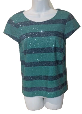 женщины зеленый с синей полоской блестки размер M Топ от RONSON - Изображение 1 из 4