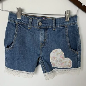 Vintage Upcycled Handmade Quilted Levi's Shorts Girls Size 10 - Picture 1 of 7