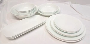 Corelle Dinnerware Set Winter Frost White 26 pcs Vtg Corning Lot incl Serving pc - Picture 1 of 7
