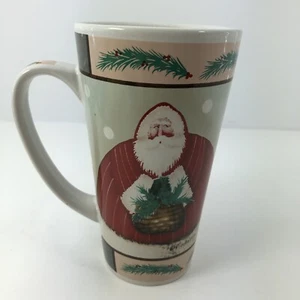 Century Fiddle Stix Tall Coffee Tea Christmas Santa Mug Cup 16oz - Picture 1 of 10