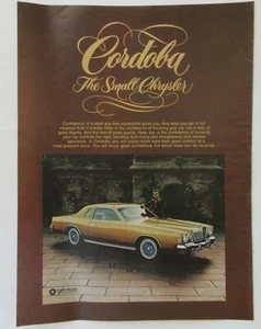 Coche Chrysler Motors Córdoba 1975 de colección años 70 revista impresión en color anuncio automóvil - Imagen 1 de 2