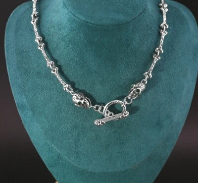 Collar Calavera Graffiti Punk Rock Gótico Motociclista Eslabón Hueso OT Foto 1 de 4