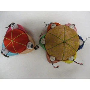 LOT OF 2 SILK CHINESE JAPANESE ASIAN PIN CUSHIONS - Picture 1 of 3