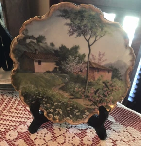 Limoges France Porcelaine D'ART Rehausse Mein Etikett 7,5" schöne Szene - Bild 1 von 9