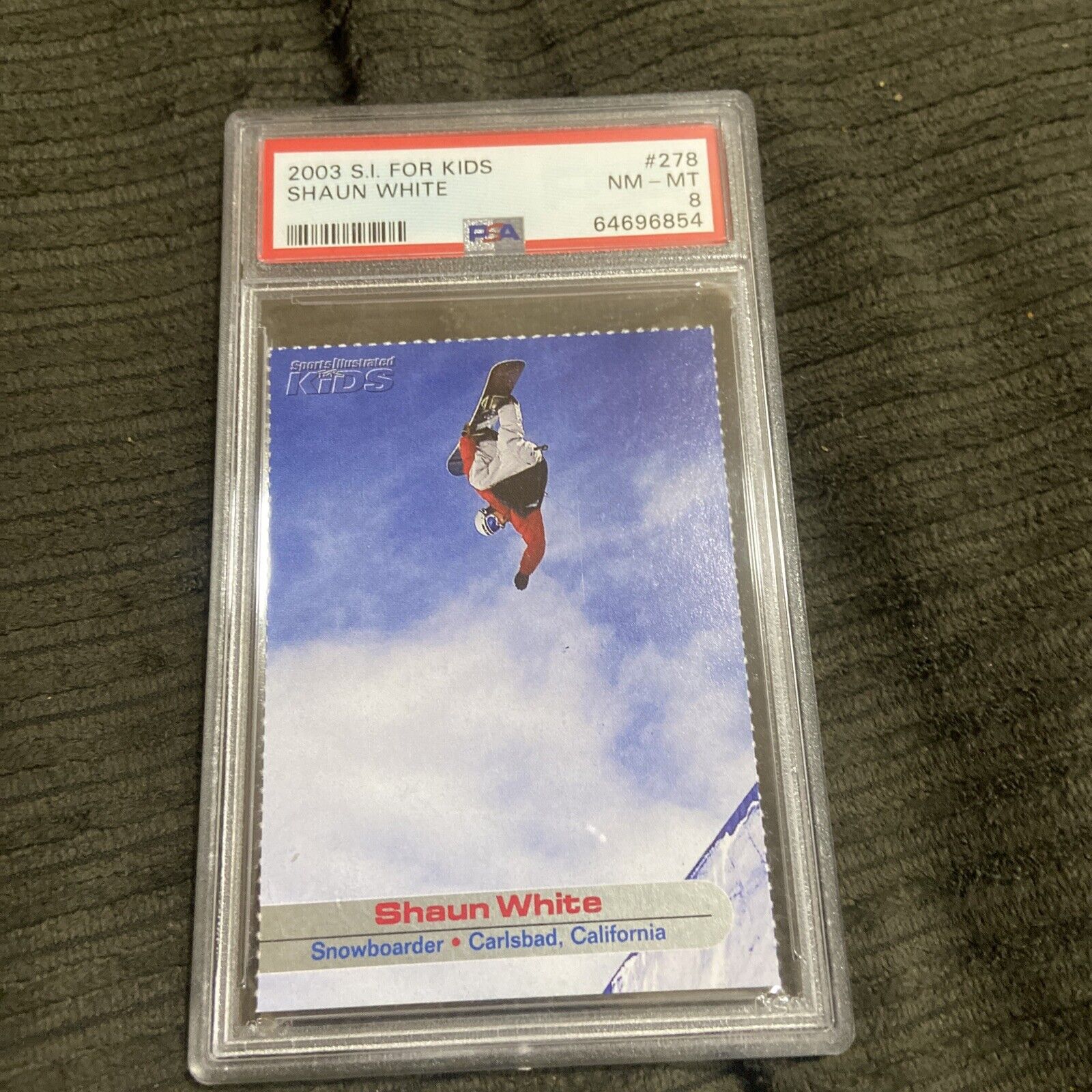 Shaun White Rookie Rare 2003 SI For Kids Card RC #278 PSA 8 Pop 6 Only 6 Higher!