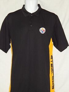 Pittsburgh Steelers Men's Medium Shirt Wicking Casual Black Gold NEW Polo Top