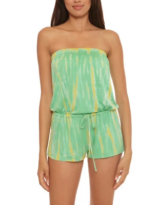 Mameluco corto sin tirantes Soluna Swim Aqua Tie Dye Foto 1 de 2