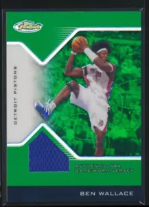 2004 Topps Finest GREEN Refractor JERSEY #128 Ben Wallace Jersey REFRACTOR 16/29 - Picture 1 of 2