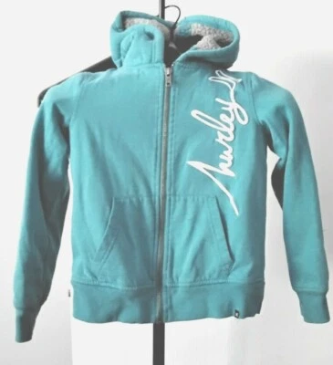 Nice Girls HURLEY Size M 8 Zipper Hooded Jacket w/Pockets Fleece Lined - Image 1 of 4