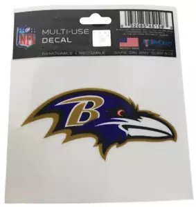 Baltimore Ravens Decal Sticker NFL Football Removable Resuable WinCraft Small - Picture 1 of 5