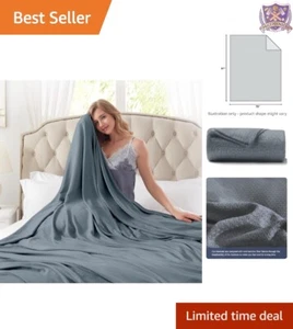 Cooling Blanket Rayon Bamboo 79x91” Super Absorbent Soft Breathable Sleep - Picture 1 of 8