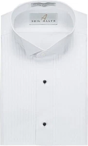 Neil Allyn Mens Size M 15-15.5 32/33 Tuxedo Shirt Wing Collar 1/4 inch Pleats - Picture 1 of 5