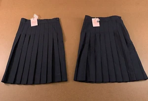 Lot of 2 Shelli Girls Size 6X Navy Blue Pleated A Line School Uniform Skirts NWT - Picture 1 of 9