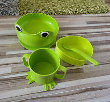 Set IKEA Baby Geschirr MATA Frosch grün Teller Becher Tasse Schälchen Löffel