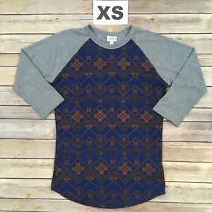 XS RANDY LuLaRoe ~ blau & braun Muster ~ Größen 2-4; kostenloser Versand! grau - Bild 1 von 4
