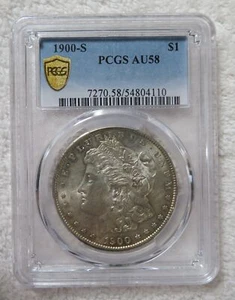 1900 S - Morgan Silver Dollar - PCGS AU58 - Picture 1 of 5