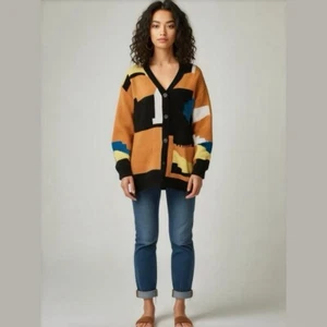 Fore Abstract Colorful Cardigan Sweater Size XL - Picture 1 of 8