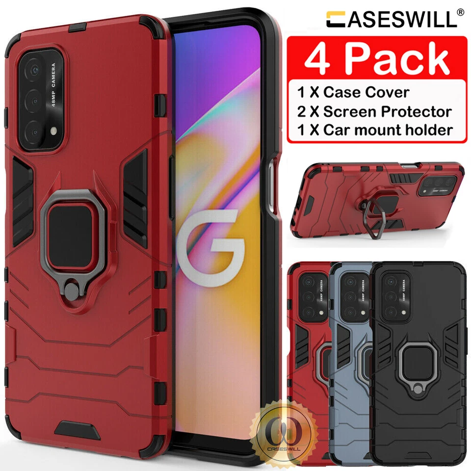 For OnePlus Nord N200 N10 5G N100 8T 8 9 Ring Stand Hard Case + Screen Protector - Image 1 of 4