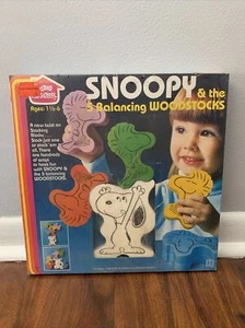 SNOOPY AND THE 5 BALANCING WOODSTOCKS BLOCKS/STACKING GAME NIB HASBRO 1982 - Picture 1 of 7