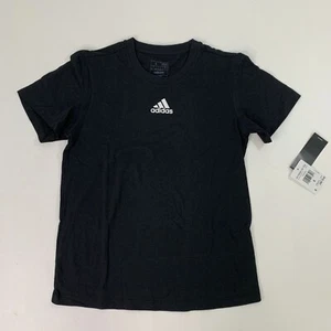 Adidas Women's Top S Short Sleeve Cotton Graphic Tee T Shirt Black S - Picture 1 of 7