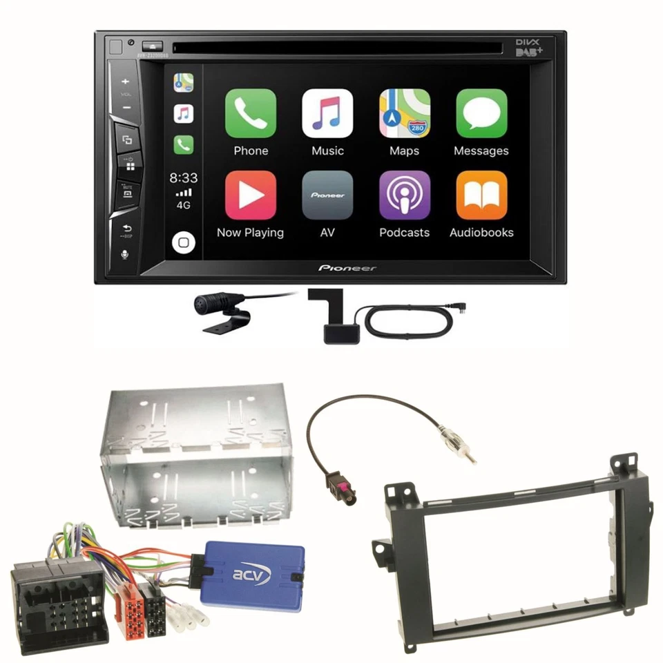 Pioneer AVH-Z3200DAB Carplay Bluetooth DAB Einbauset für Mercedes Vito W447 - Bild 1 von 1