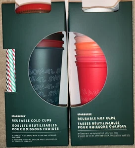 Starbucks 2019 Holiday Christmas Reusable Hot Grande & Cold Venti Tumbler Set - Picture 1 of 1
