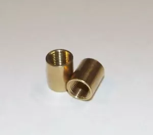 SET OF 2 SOLID BRASS COUPLINGS 9/16" LONG TAP 1/8IP FOR 3/8" LAMP PIPE 75170K - Picture 1 of 3