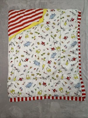 Manta edredón para cuna de bebé Terra Sutta Dr Seuss manta a rayas suave Lovey 36"x43" Foto 1 de 4