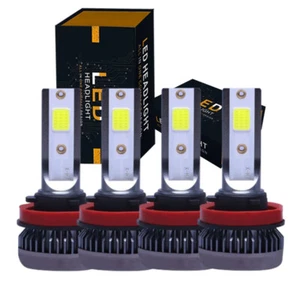 H9 H11 Combo LED Headlight High Low Beam Bulbs 8000K Super White Bright 330000lm - Picture 1 of 12
