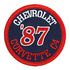 1987 Chevrolet Corvette C4 Embroidered Patch Blue Canvas/Red Iron-On Sew-On Hat
