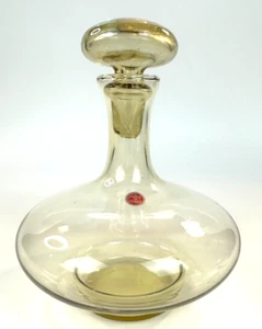 Vintage Italian MCM Art Glass Decanter Intricate Internal Feather Design Stopper - Picture 1 of 15