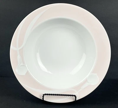 Cuenco para servir porcelana Mikasa Classic Flair Peach 10"-LDB01 lirios de cala en relieve Foto 1 de 4