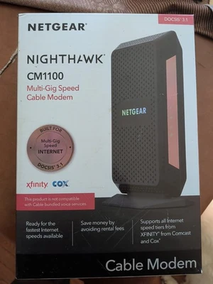 NETGEAR Nighthawk CM1100 DOCSIS 3.1 Cable Modem Multi-Gig Speed - Image 1 of 3