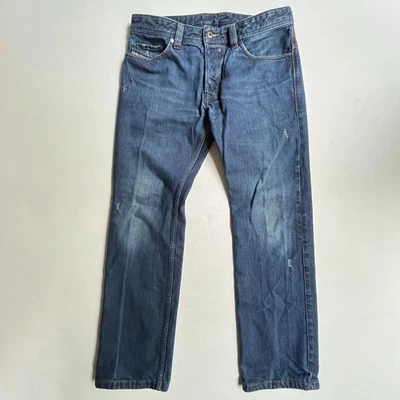 Jeans masculino Diesel Safado 32x30 regular fino botão reto azul mosca denim EUA - Imagem 1 de 4