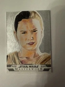 Topps Masterwork Star Wars Sketch Card By Lindsey Greyling - Rey - Picture 1 of 2