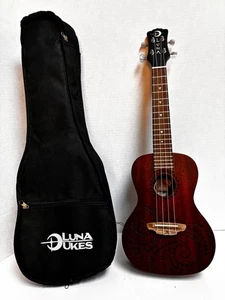 LUNA Uke Tattoo Concert Mahogany w/Black Bag RS29971508 - Picture 1 of 10