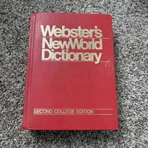 Websters New World Dictionary Second College Edition Thumb Index 1982 HC Red - Imagen 1 de 5