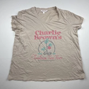 LC Lauren Conrad Peanuts Charlie Brown’s Christmas Tree Farm T-Shirt Size 2XL - Picture 1 of 7