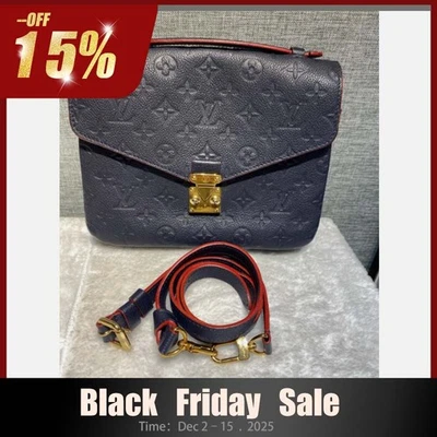 Auténtico Louis Vuitton Monograma Empreinte Pochette Metis MM Marine Rouge M44071 Foto 1 de 4